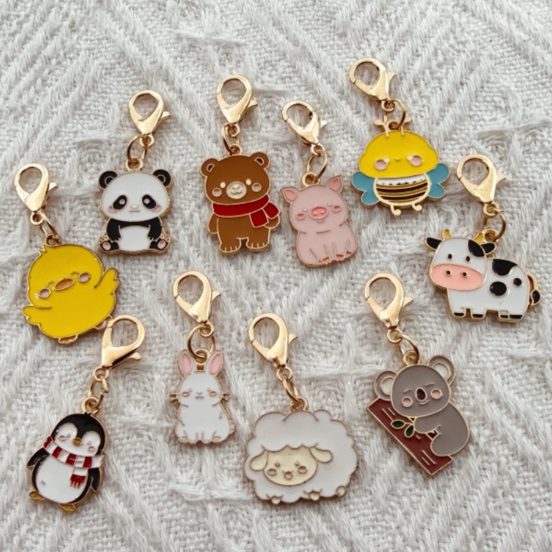 Gaming Accessories Gifts - 10 buah gantungan kunci hewan kartun