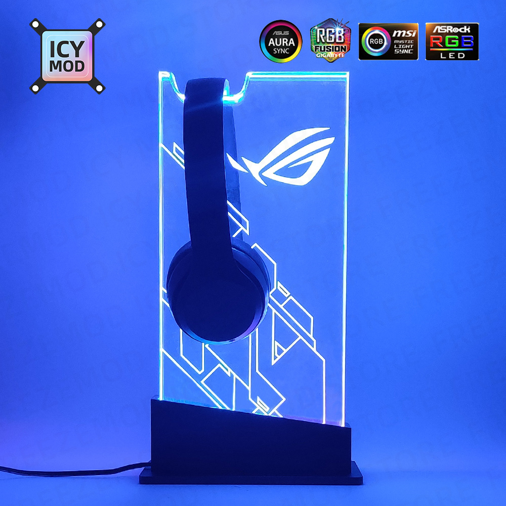 Headset Stand Rgb - Chassis RGB Headset pemegang ARGB transparan