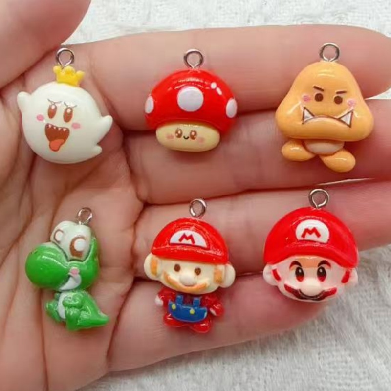 Gaming Accessories Gifts - 10 buah liontin kartun resin, aksesoris