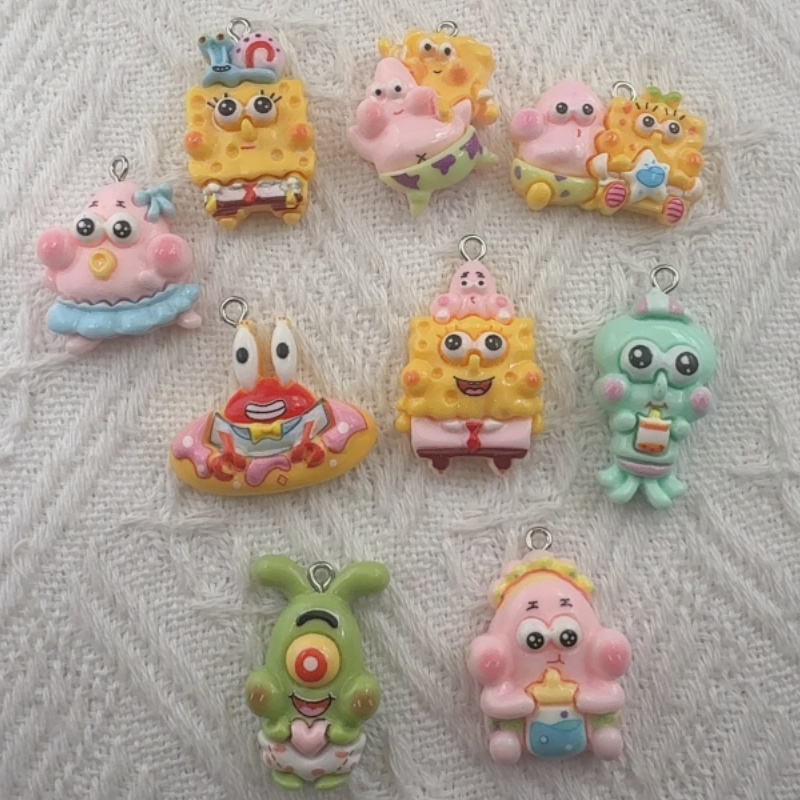 Gaming Accessories Gifts - 10 buah liontin resin kartun, anting-anting