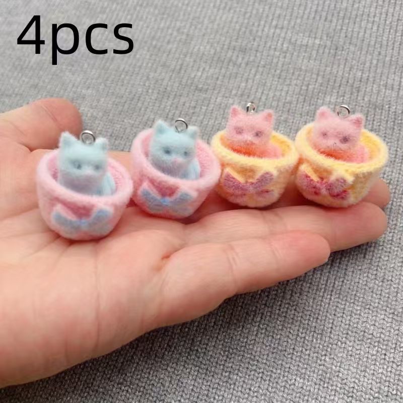 4 buah liontin kucing resin 3D - Gaming Accessories Gifts ulasan dan harga