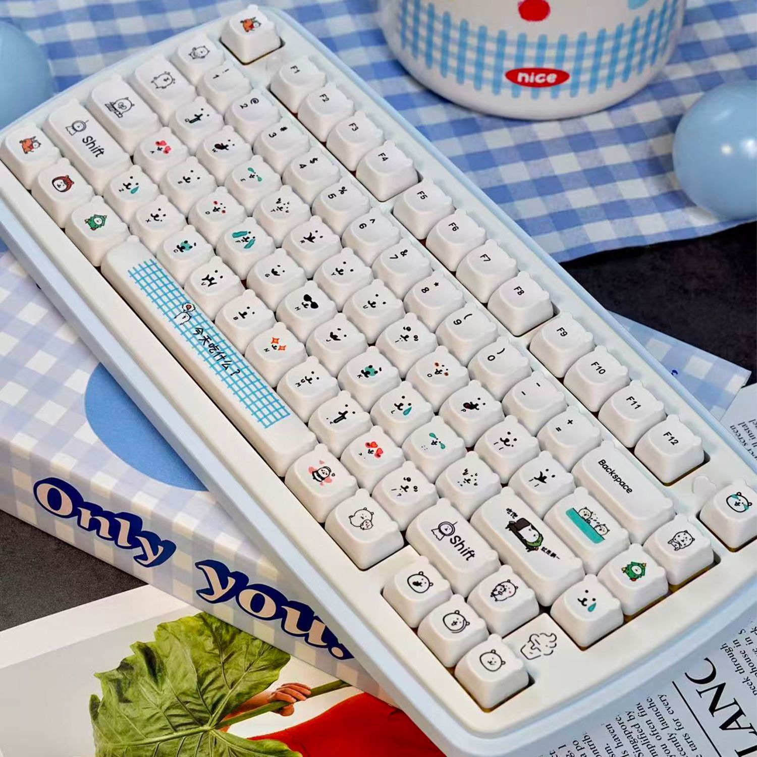 Keycap PBT Beruang Kartun Lucu - Gaming Accessories Japan ulasan dan harga