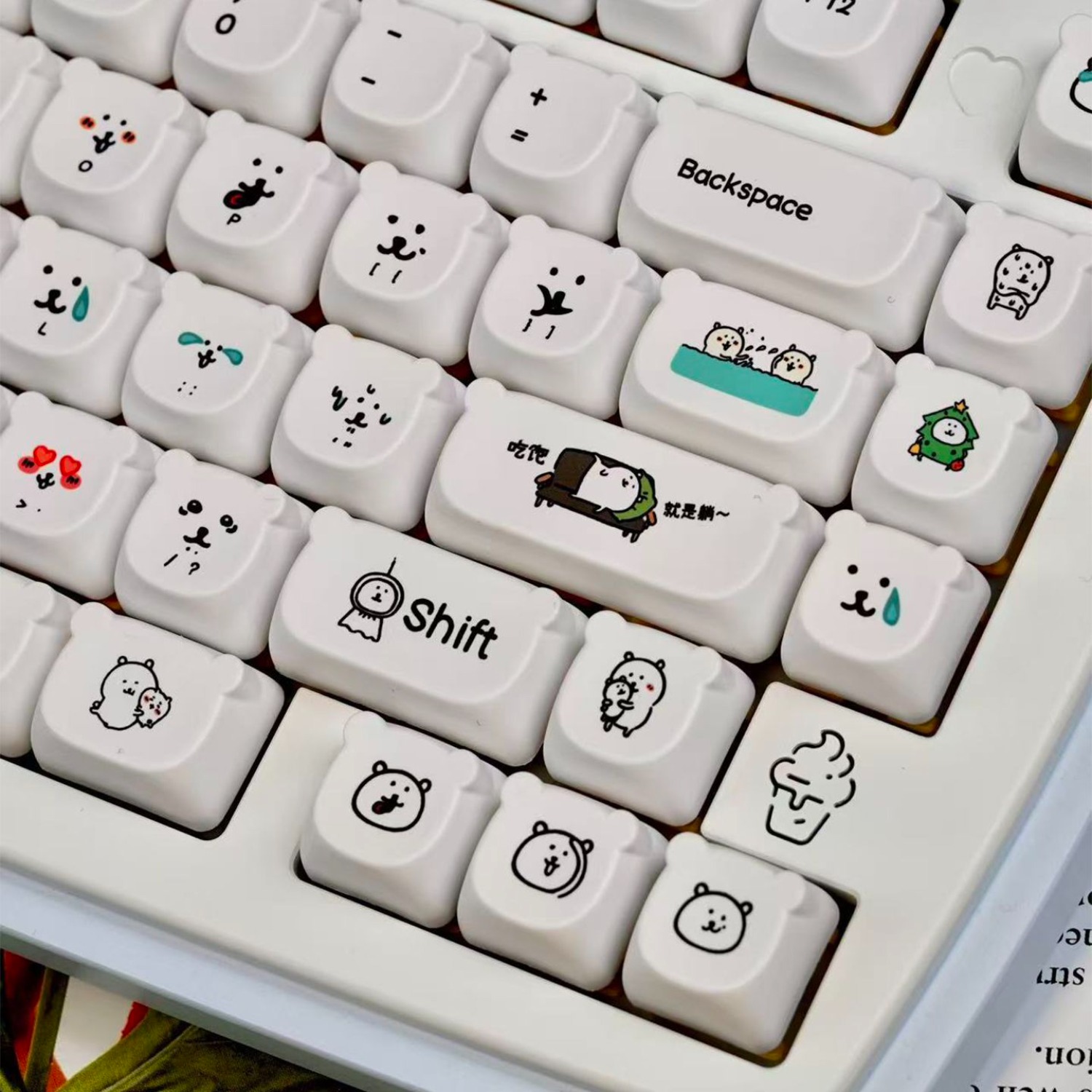 Keycap PBT Beruang Kartun Lucu - Gaming Accessories Japan ulasan dan harga