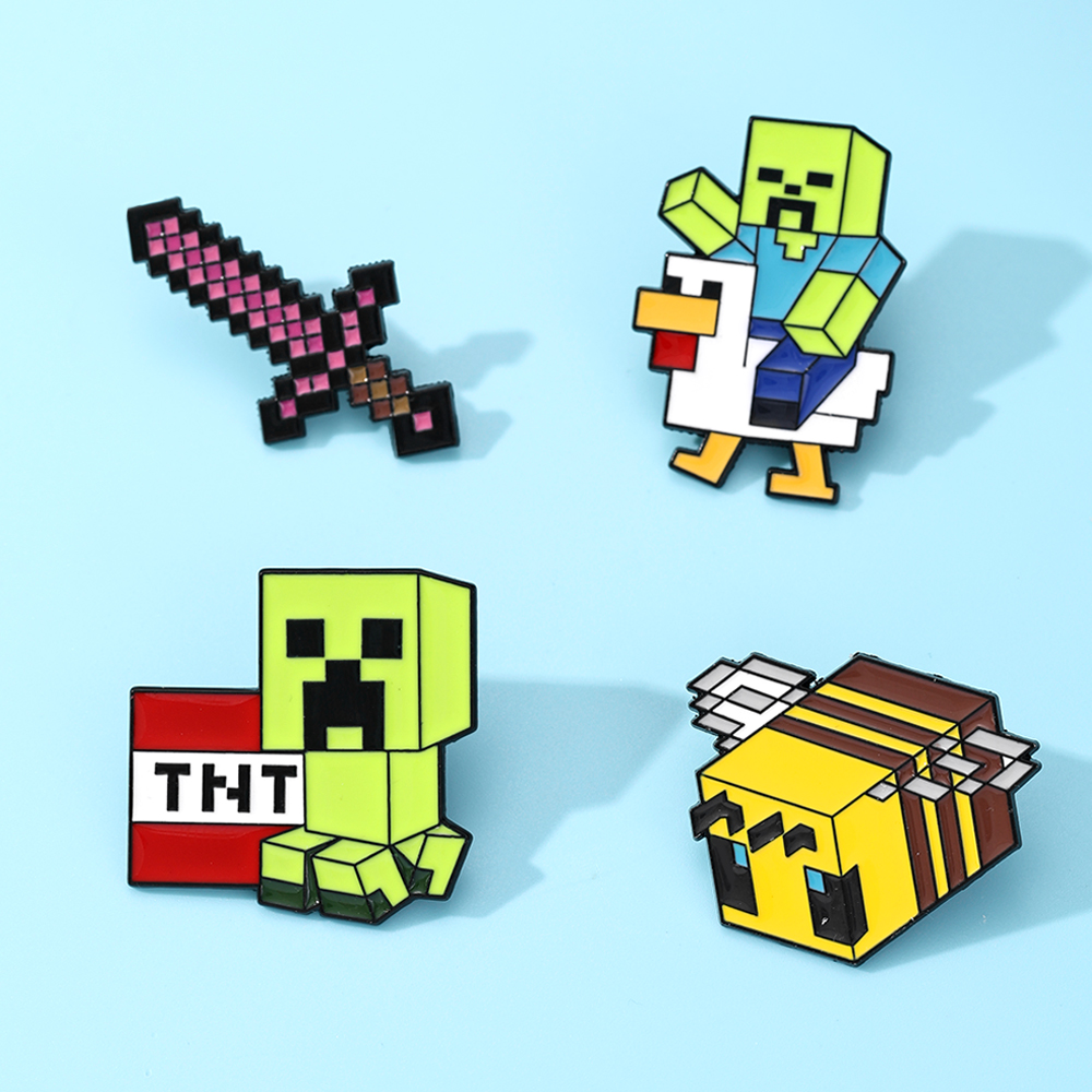 4pcs Pin Enamel Ayam Zombie Ba - Gaming Accessories Anime ulasan dan harga