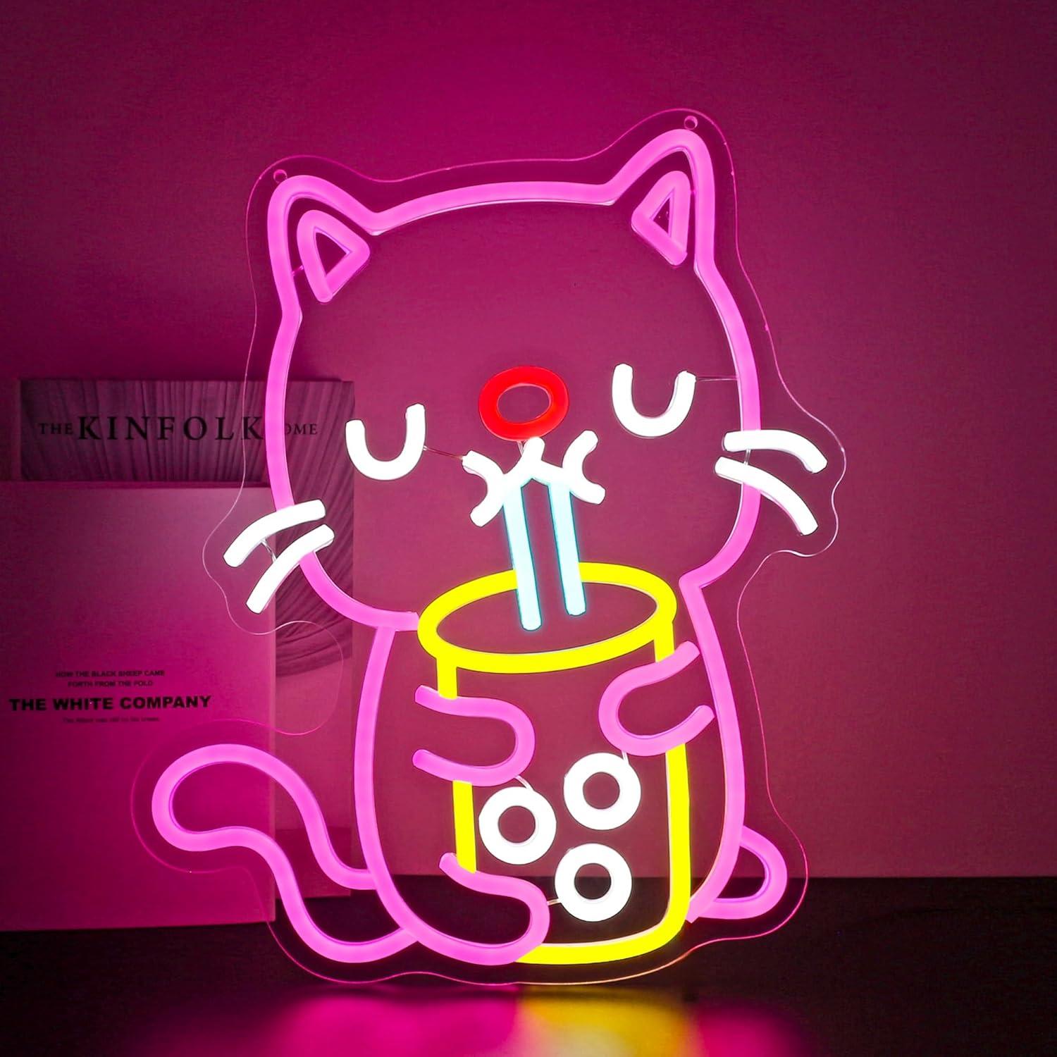 Lampu LED Neon Cat Boba Tea US - Gaming Accessories Shop ulasan dan harga