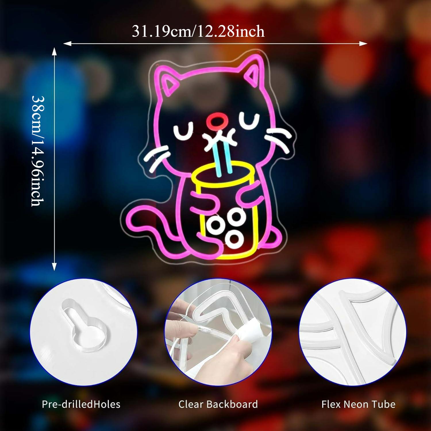 Lampu LED Neon Cat Boba Tea US - Gaming Accessories Shop ulasan dan harga