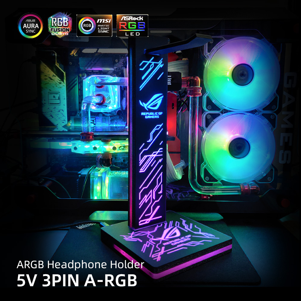 Penyangga Headphone ARGB Lampu - Headset Stand Rgb ulasan dan harga