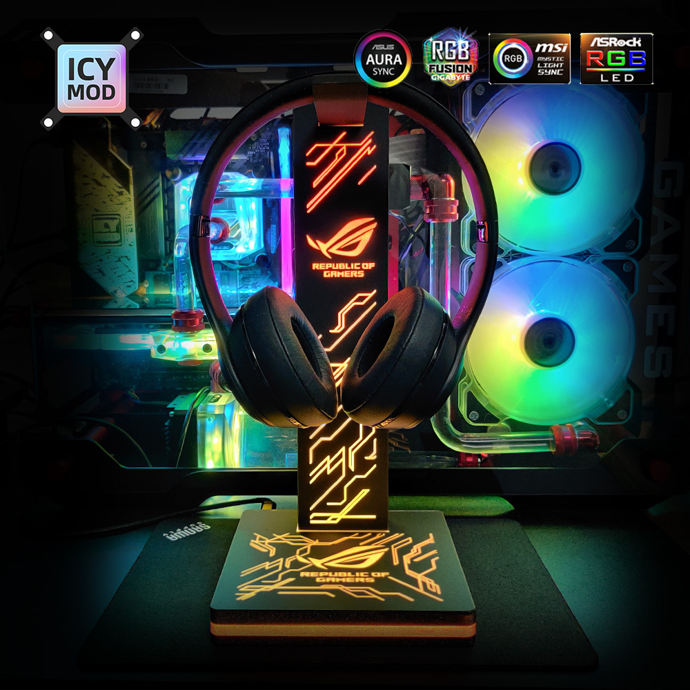 Penyangga Headphone ARGB Lampu - Headset Stand Rgb ulasan dan harga