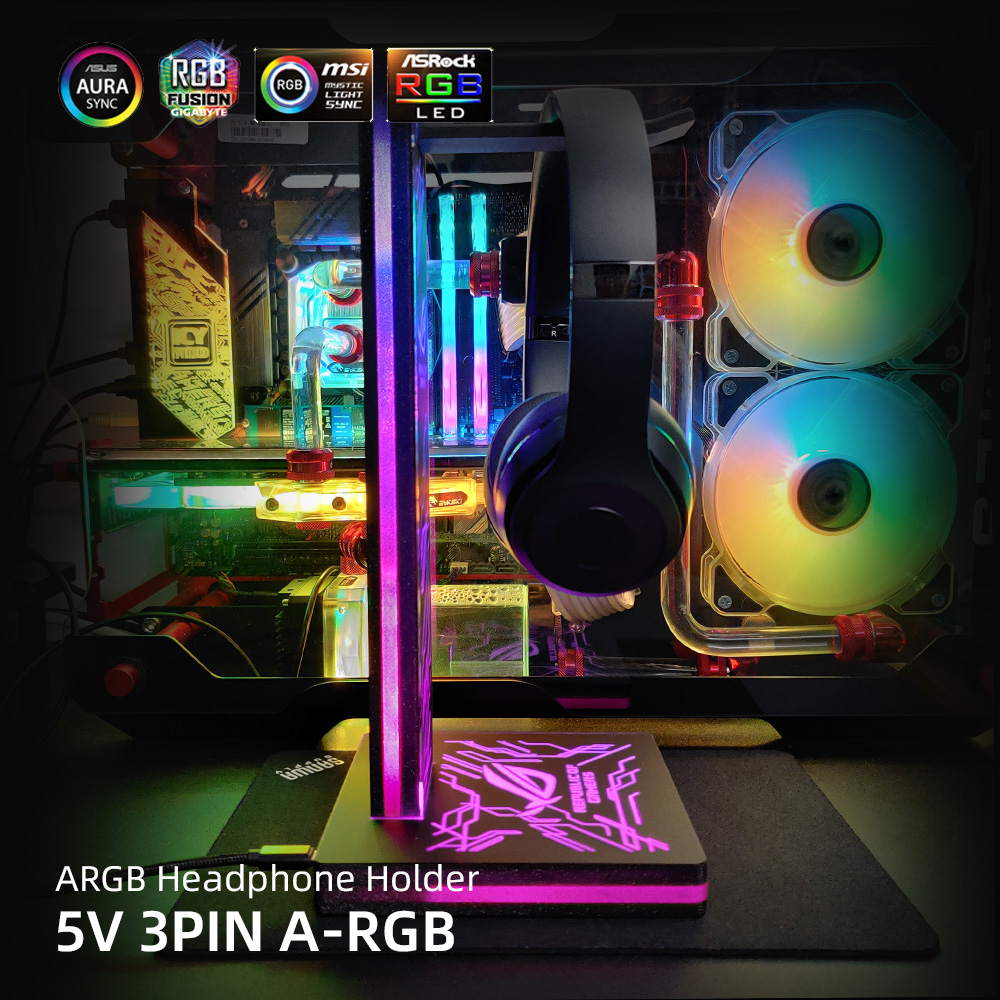 Penyangga Headphone ARGB Lampu - Headset Stand Rgb ulasan dan harga